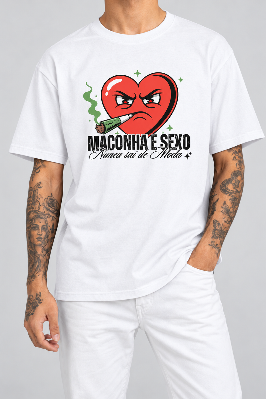 Cor: Branco | Frente | Camiseta M e S Nunca sai de Moda (Frente)
