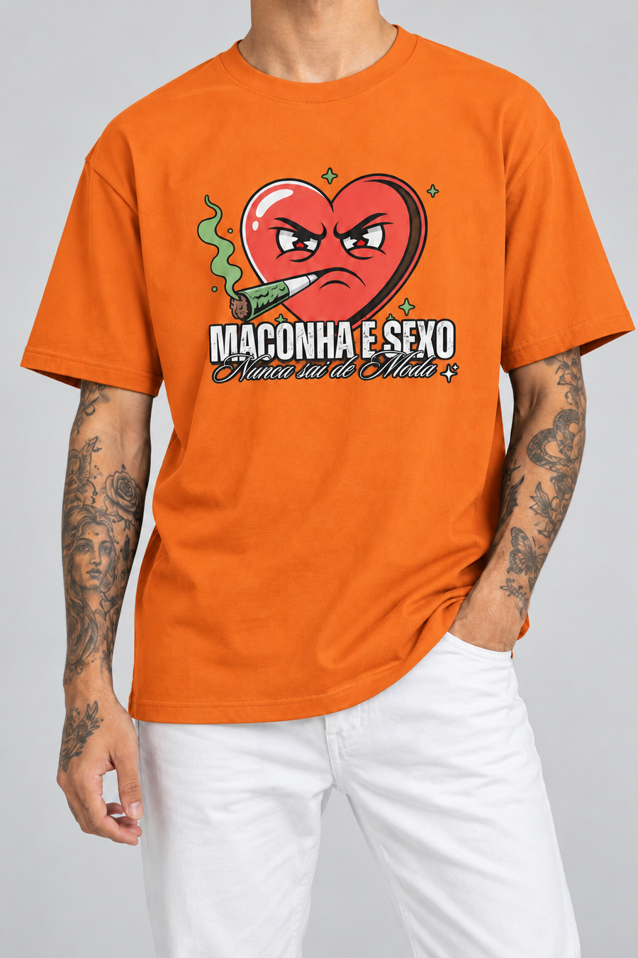 Cor: Laranja | Frente | Camiseta M e S Nunca sai de Moda (Frente)