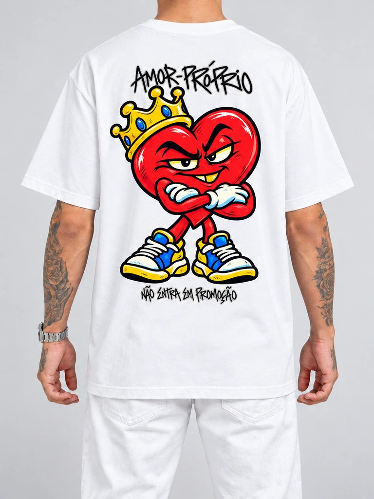 Cor: Branco | Costas | Oversized — Amor-Próprio Não Entra em Promoção