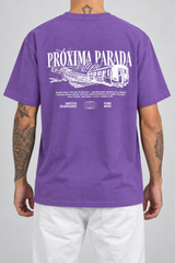 Cor: Roxo | Costas | Camiseta Próxima Parada o Topo (Verso)