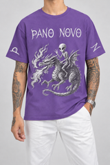 Cor: Roxo | Frente | Camiseta Alien and Dragon Pano Novo Preto (Frente)