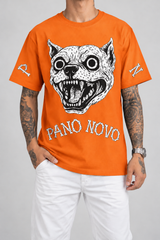Cor: Laranja | Frente | Camiseta Bone Pitbull Pano Novo Preto (Frente)