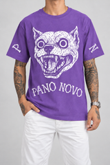Cor: Roxo | Frente | Camiseta Bone Pitbull Pano Novo Preto (Frente)