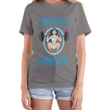 Cor: Cinza | Frente | Camiseta Train Like A Princess (Várias Cores) | Foto original sem rosto