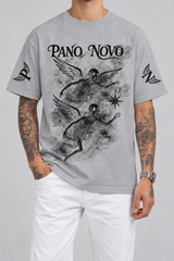 Cor: Cinza | Frente | Camiseta Angels in The Galaxy Pano Novo Branco (Frente)