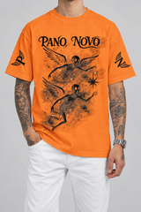 Cor: Laranja | Frente | Camiseta Angels in The Galaxy Pano Novo Branco (Frente)