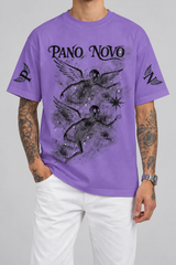 Cor: Roxo | Frente | Camiseta Angels in The Galaxy Pano Novo Branco (Frente)