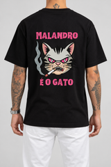 Camiseta Malandro É O Gato (Verso) — estúdio sem rosto