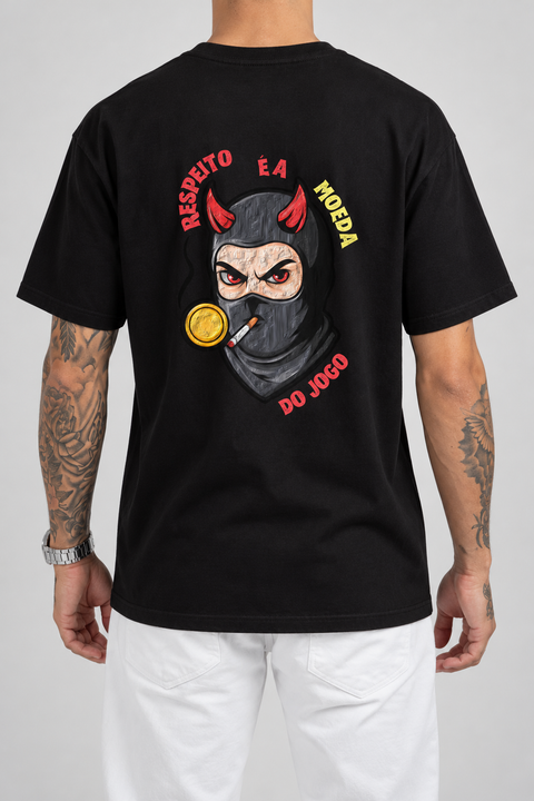 Camiseta Respeito É A Moeda Do Jogo (Verso) — estúdio sem rosto