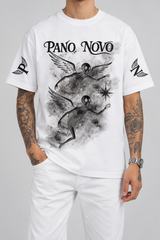 Camiseta Angels in The Galaxy Pano Novo Branco (Frente) — estúdio sem rosto