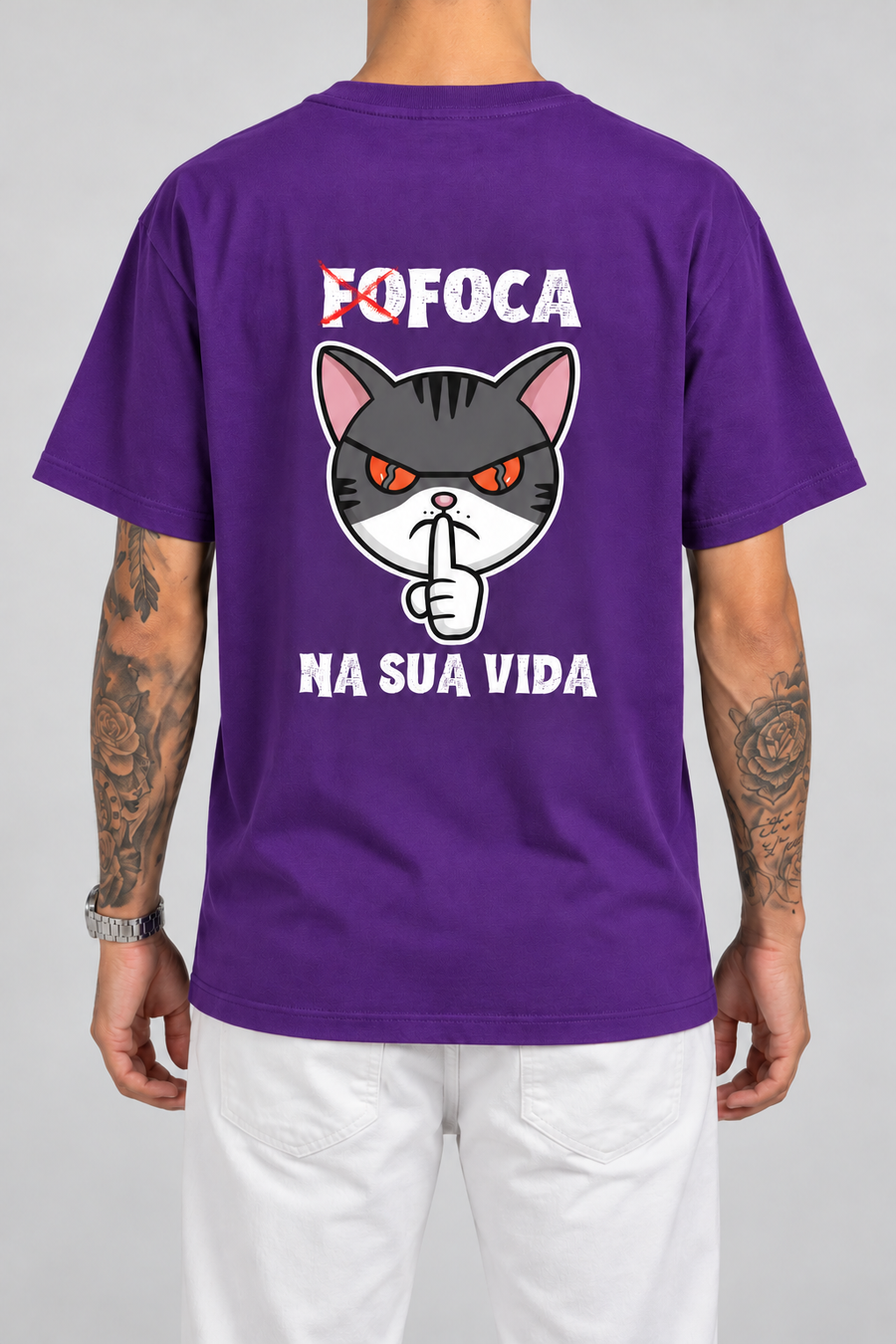 Cor: Roxo | Costas | Camiseta Foca Na Sua Vida (Verso)