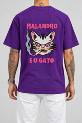 Cor: Roxo | Costas | Camiseta Malandro É O Gato (Verso)