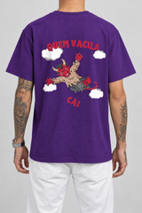 Cor: Roxo | Costas | Camiseta Quem Vacila Cai (Verso)
