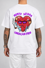 Cor: Branco | Costas | Camiseta Mente Afiada Coração Frio (Verso)