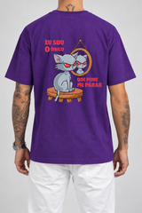 Cor: Roxo | Costas | Camiseta Eu Sou O Único Que Pode Me Parar (Verso)