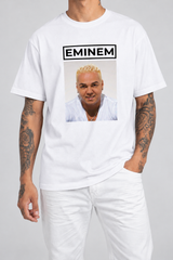 Cor: Branco | Frente | Camiseta Eminem Unissex (Belo)