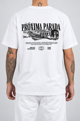 Cor: Branco | Costas | Camiseta Próxima Parada o Topo (Verso)