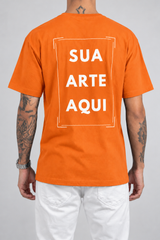 Cor: Laranja | Costas | Camiseta Unissex Sua Estampa Aqui (COSTAS)