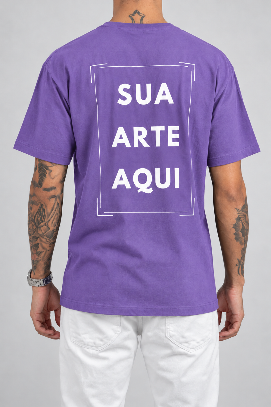 Cor: Roxo | Costas | Camiseta Unissex Sua Estampa Aqui (COSTAS)