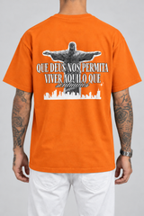 Cor: Laranja | Costas | Camiseta Que Deus Permita Viver Aquilo Que Sonhamos (Verso)