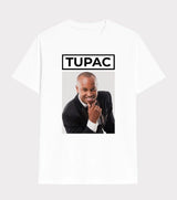Cor: Branco | Frente | Camiseta Tupac Unissex (Thiaguinho) | Foto original sem rosto