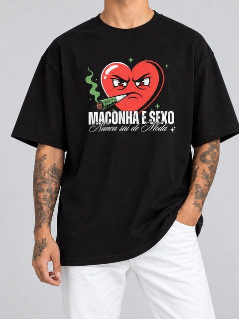 Cor: Preto | Frente | Oversized — Camiseta M e S Nunca sai de Moda (Frente)