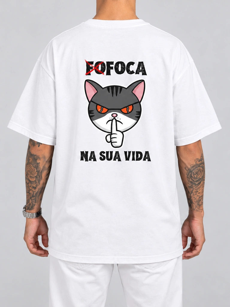 Cor: Branco | Costas | Oversized — Camiseta Foca Na Sua Vida (Verso)
