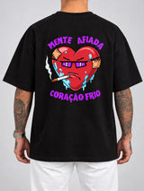 Cor: Preto | Costas | Oversized — Camiseta Mente Afiada Coração Frio (Verso)