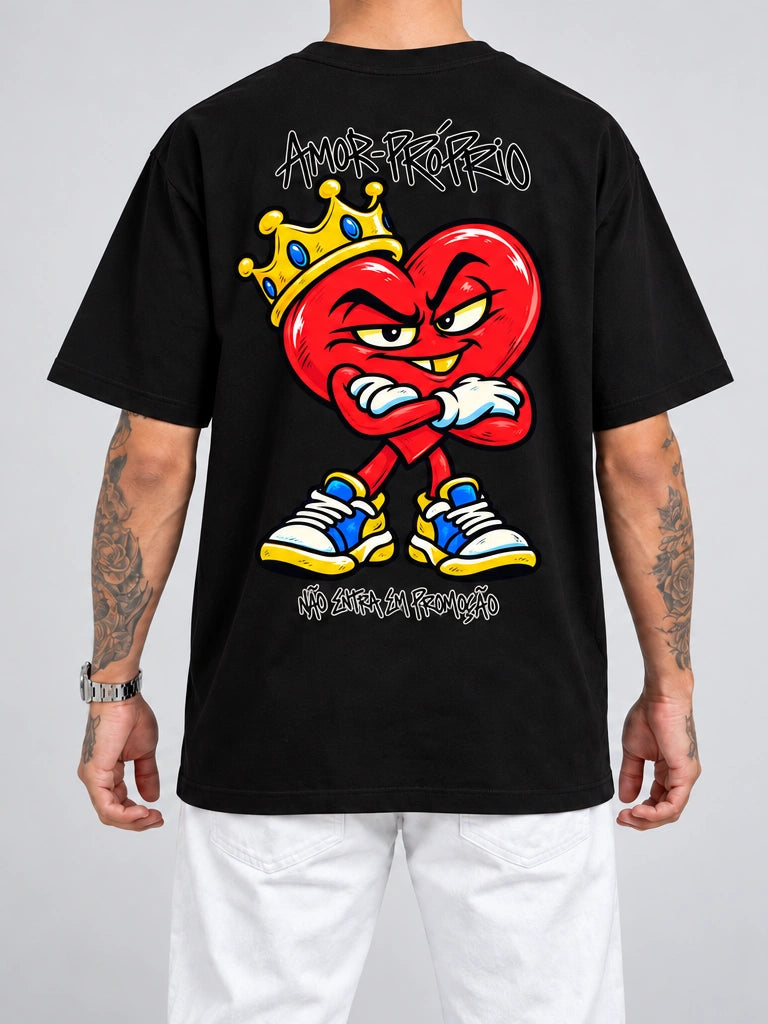 Cor: Preto | Costas | Oversized — Amor-Próprio Não Entra em Promoção