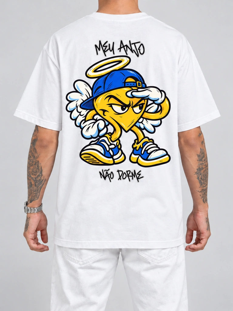 Cor: Branco | Costas | Oversized — Meu Anjo Não Dorme