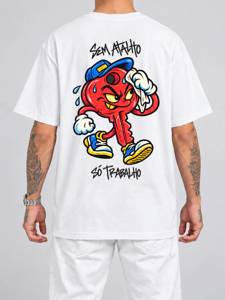 Cor: Branco | Costas | Oversized — Sem Atalho, Só Trabalho