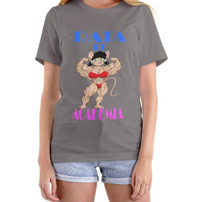 Cor: Cinza | Frente | Camiseta Rata de Academia (Várias Cores) | Foto original sem rosto