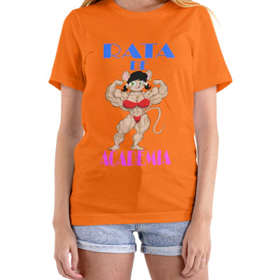 Cor: Laranja | Frente | Camiseta Rata de Academia (Várias Cores) | Foto original sem rosto
