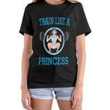 Cor: Preto | Frente | Camiseta Train Like A Princess | Sem rosto